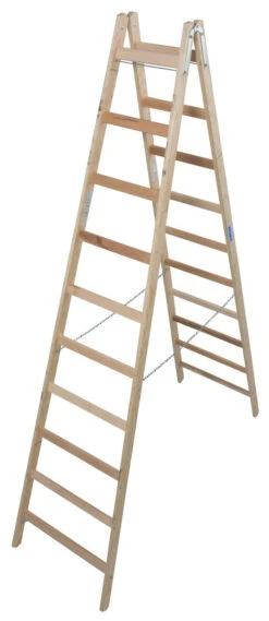 Stabilo Sprossen-Doppelleiter (Holz) 2x4 Sprossen -Leiterwerkzeug Geschäft stabilo sprossen doppelleiter holz holzleiter 2x10 sprossend835d