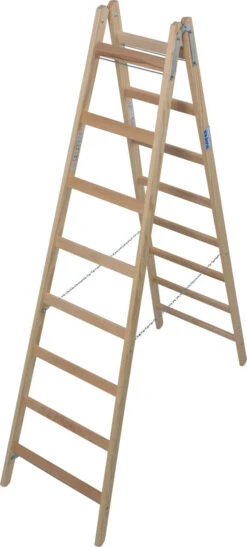 Stabilo Sprossen-Doppelleiter (Holz) 2x4 Sprossen -Leiterwerkzeug Geschäft stabilo sprossen doppelleiter holz holzleiter 2x8 sprossendec72