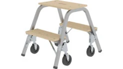 Stahl-Holz-Tritt Mit Brems-Bockrollen 2 Stufen