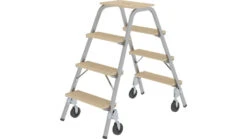 Stahl-Holz-Tritt Mit Brems-Bockrollen 2 Stufen -Leiterwerkzeug Geschäft stahl holz tritt mit brems bockrollen 2x4 stufen
