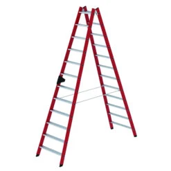 Stufen-Stehleiter, Beidseitig Begehbar GFK/Alu, 2x4 Stufen -Leiterwerkzeug Geschäft stehleiter beidseitig begehbar gfk alu09efd