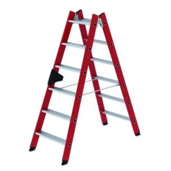 Stufen-Stehleiter, Beidseitig Begehbar GFK/Alu, 2x4 Stufen -Leiterwerkzeug Geschäft stehleiter beidseitig begehbar gfk alu21461