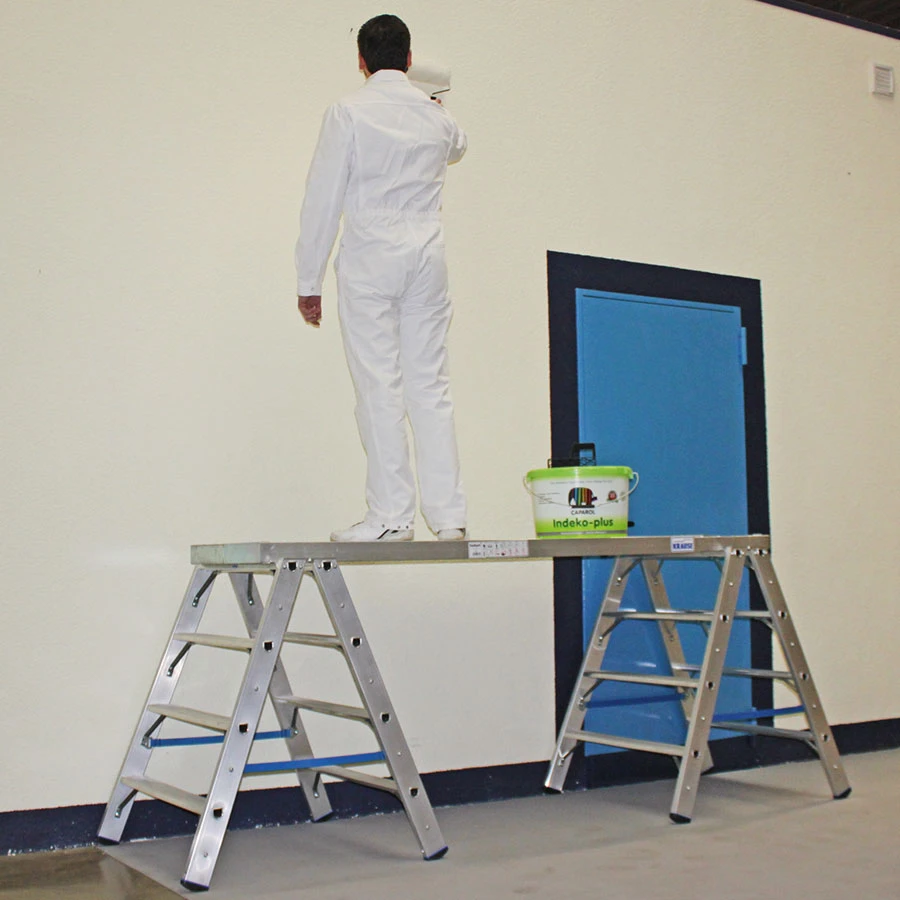 Stabilo Stufen-Doppelleiter Mit Holzauflage 7 Stabilo Stufen-Doppelleiter Mit Holzauflage – Bild 7