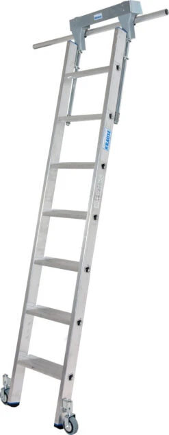 Stufen-Regalleiter Für Rundrohr-Schienenanlage, 7 Stufen