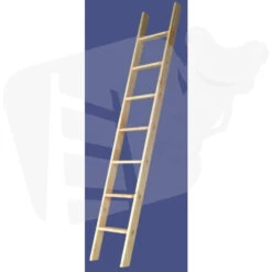 Stufenanlegeleiter Ahorn Natur, 5 Stufen, 1,49m Lang