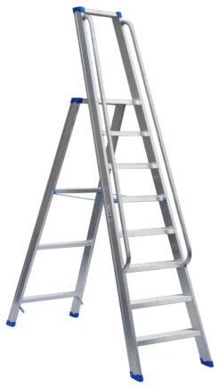 Ernst Stufenstehleiter Einseitig Begehbar, Mit Bügel Und Beidseitigem Handlauf, 6 Stufen