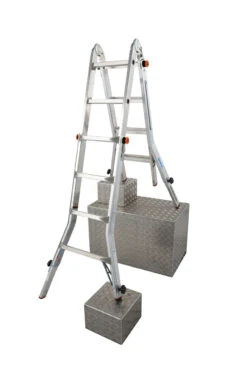 TeleVario Sprossen-Gelenk-Teleskopleiter Mit 4 Holmverlängerungen 4x4 Sprossen/Stufen