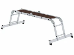 Vielzweckleiter 4-teilig Mit Nivello®-Traverse - 2x2+2x3 Sprossen, Inkl. Holzbelag