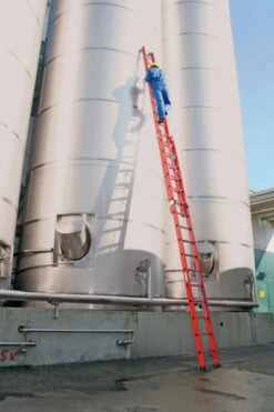 Sprossen-Schiebeleiter 2-teilig GFK Ohne Traverse, 2 X 8 Sprossen -Leiterwerkzeug Geschäft vollkunststoff schiebeleiter g 36108xa61b1